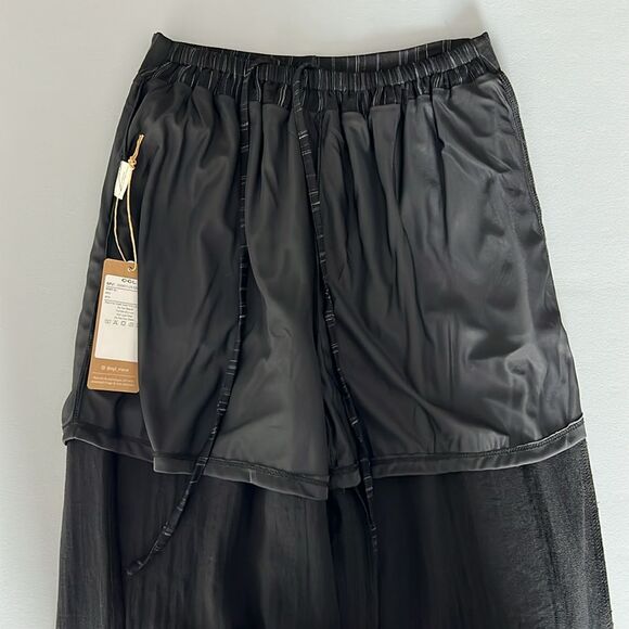 NWT OGL Summer Classic Striped Wide Leg Pants with Pockets - Off Black Stripe - Picture 5 of 11